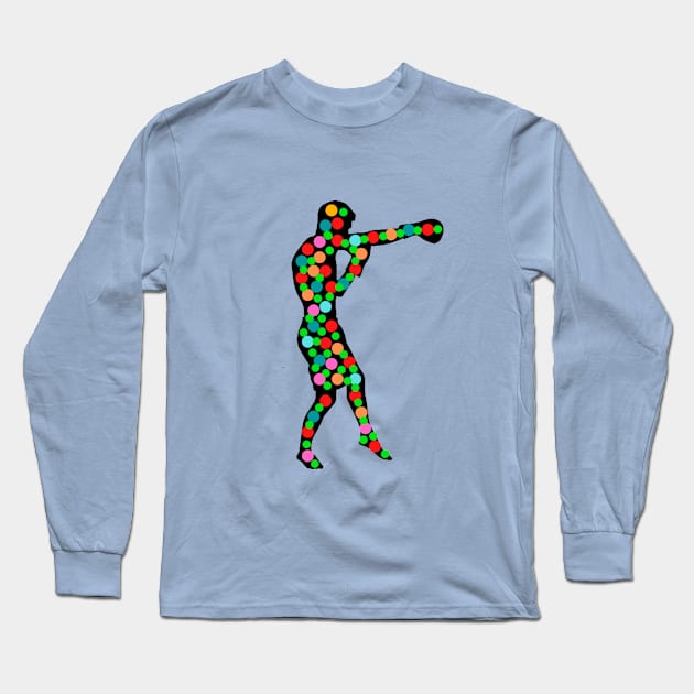 Polka Dot Boxing Long Sleeve T-Shirt by houdasagna